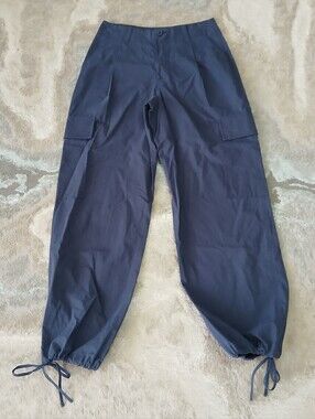 No. 6 Store  Navy Cargo Jogger Pants - Casual Drawstring Hem